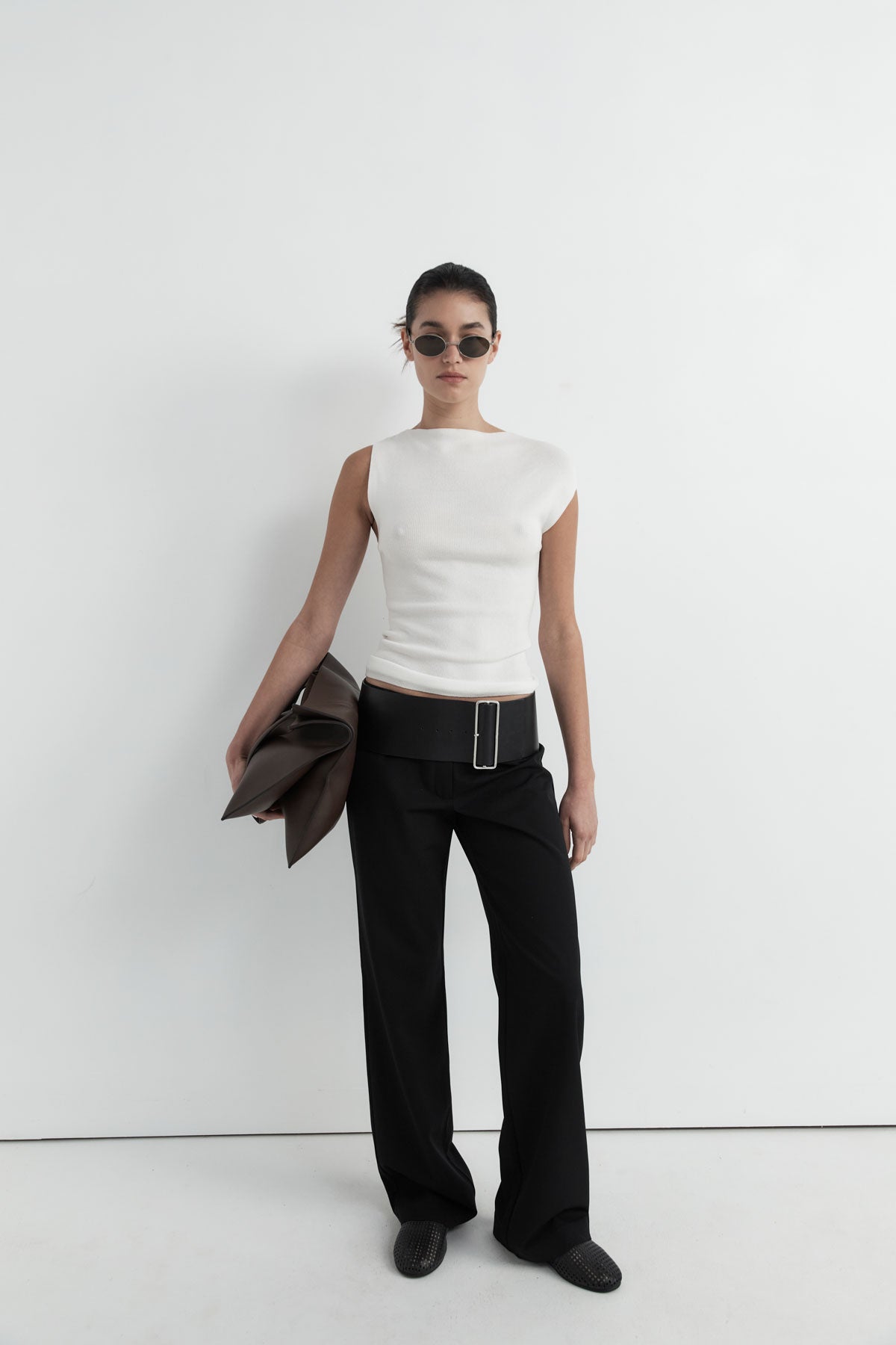 Asymmetric Knit Top - Off White