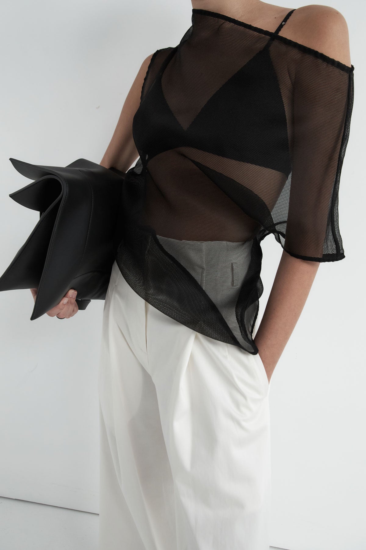 Silk Mesh Top - Black