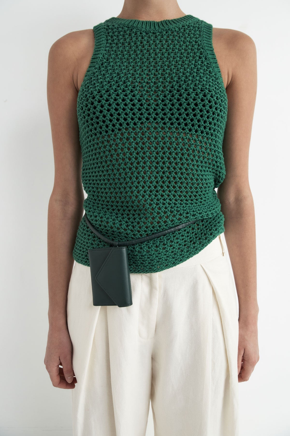 Cotton Crochet Tank - Verde