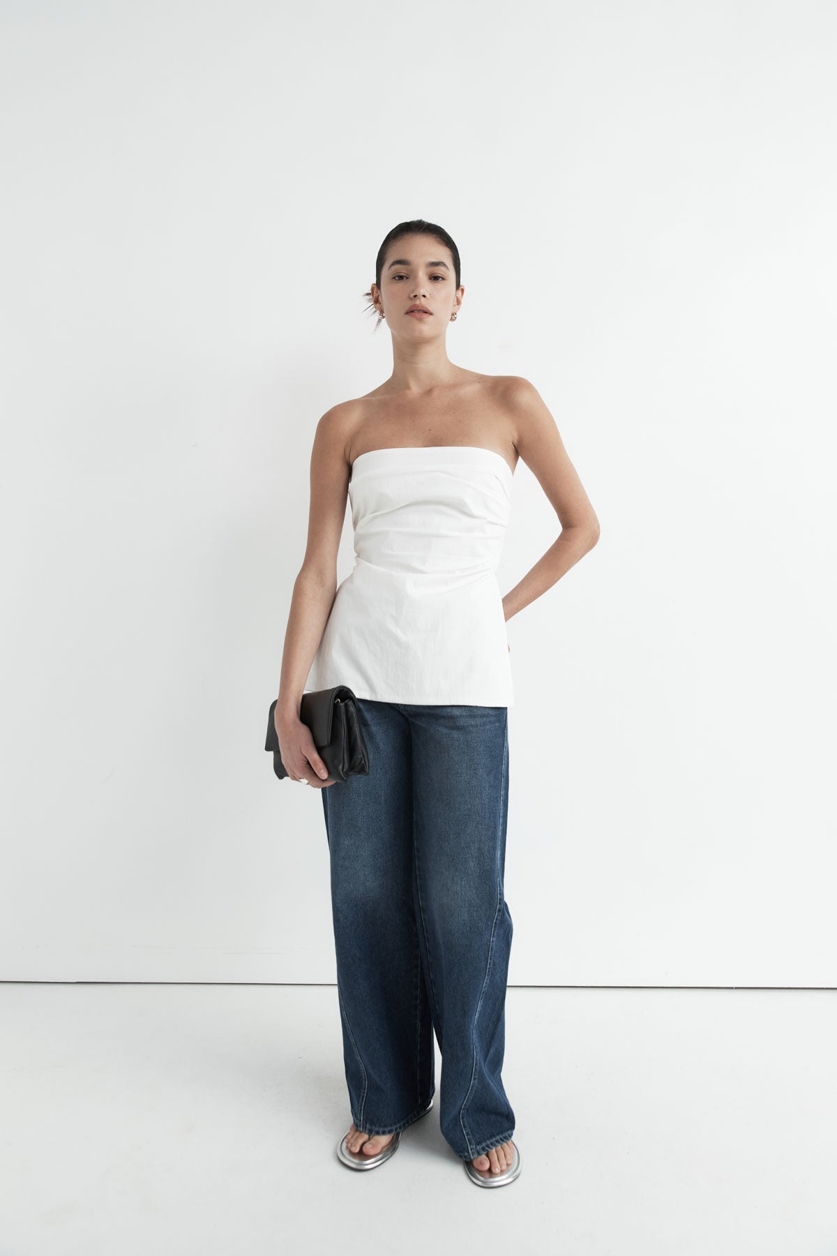 Strapless Tie Back Top - Off White