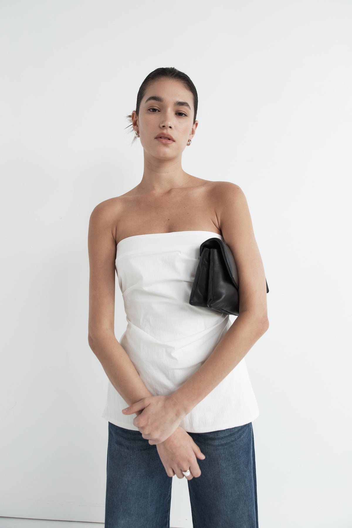 Strapless Tie Back Top - Off White