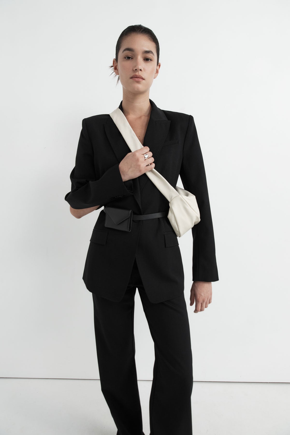 Slim Cut Out Blazer - Black