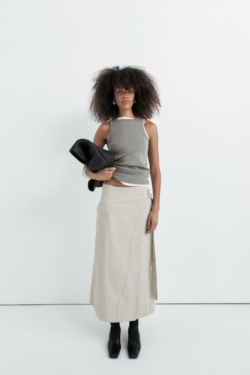 Organic Cotton Bateau Tank - Slate