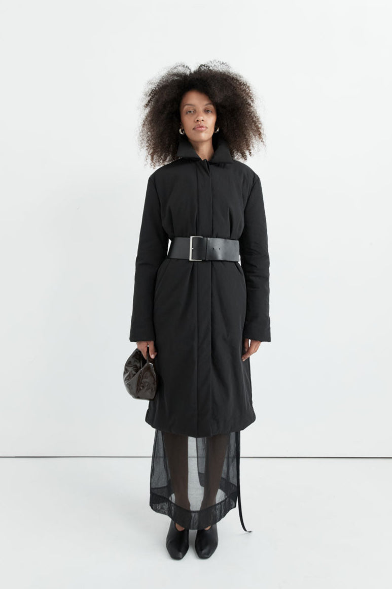 Padded Car Coat - Black
