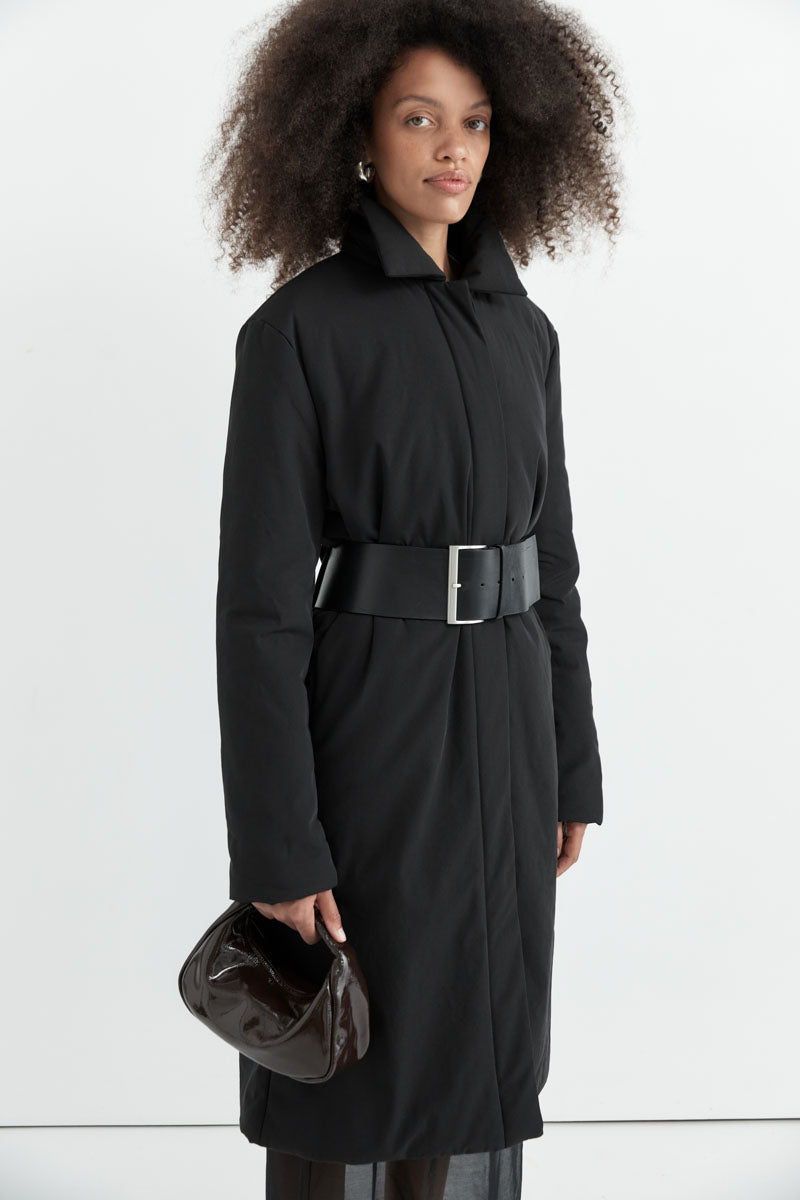 Padded Car Coat - Black