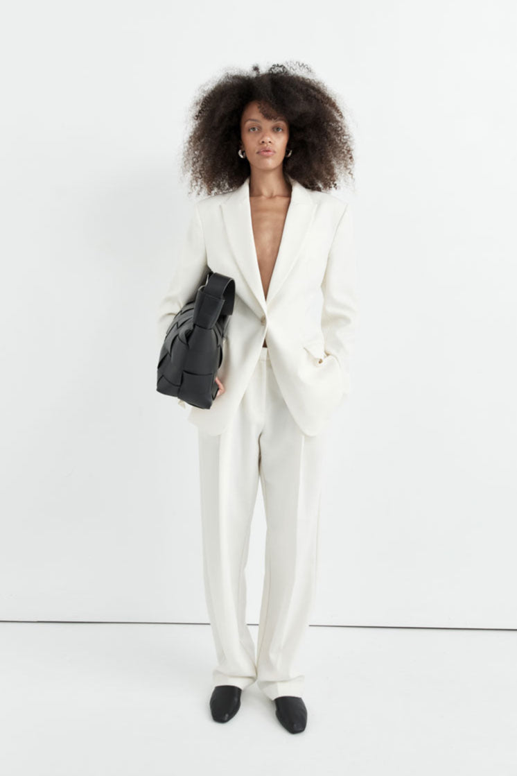 Tailored Pleat Pants - White