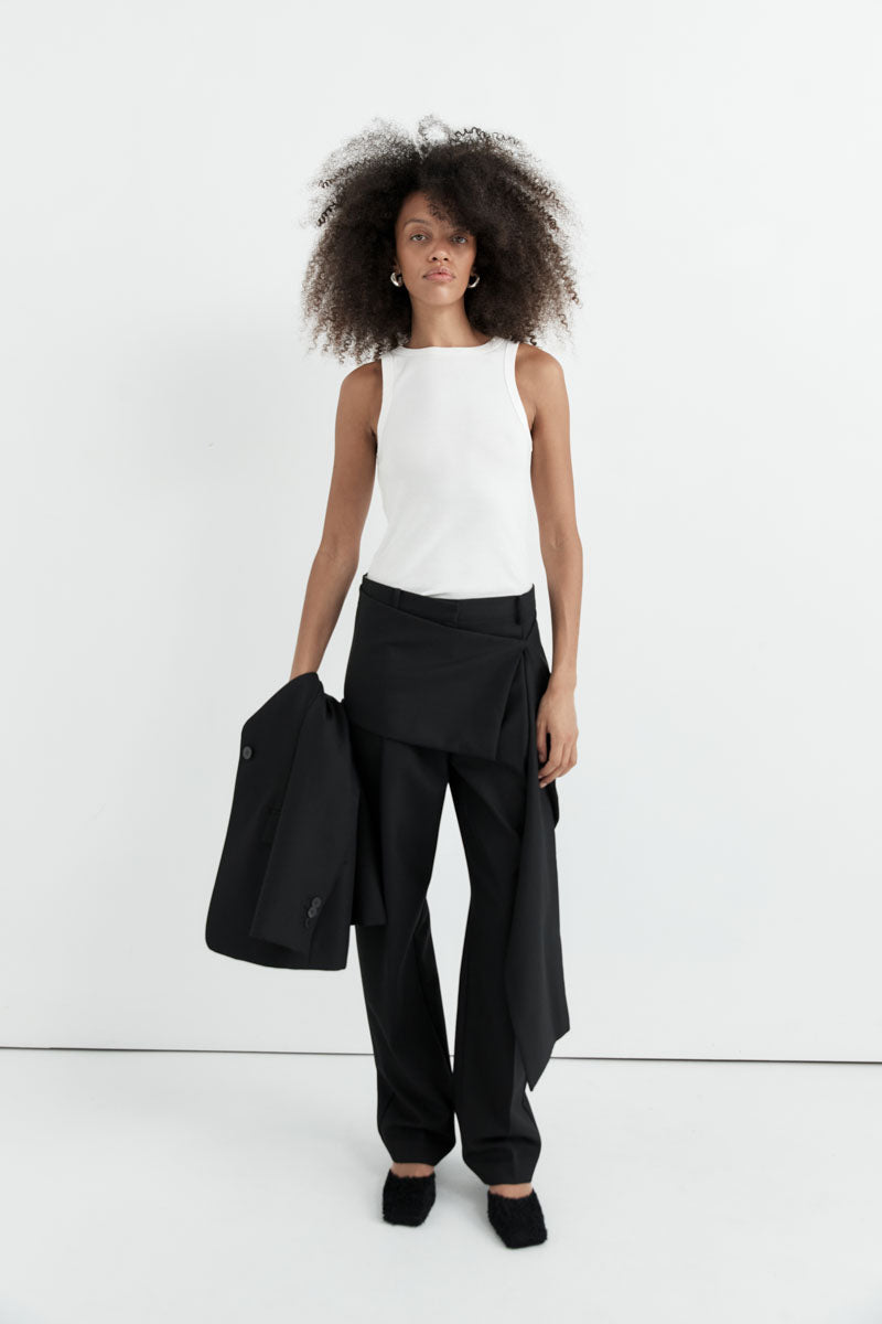 Tailored Pleat Pants - Black