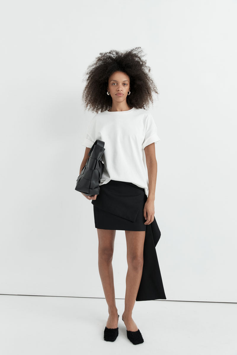 Scarf Mini Skirt - Black