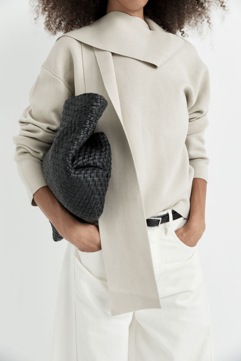 Milano Knit Scarf Jumper - Creme