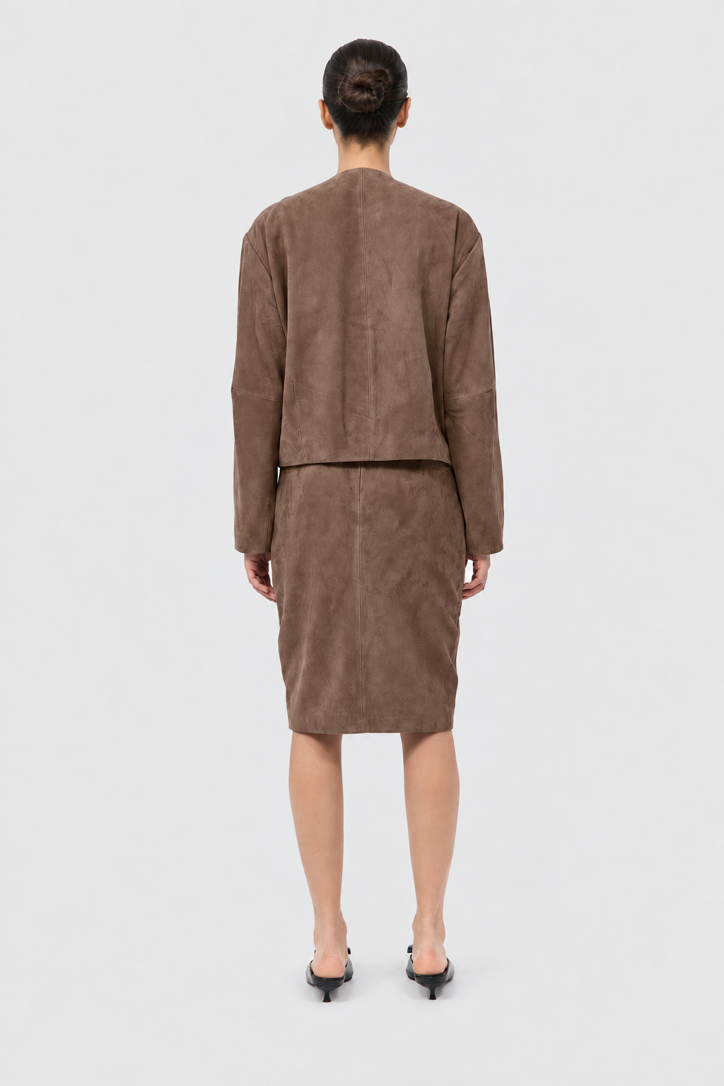 Suede Pencil Skirt - Toffee