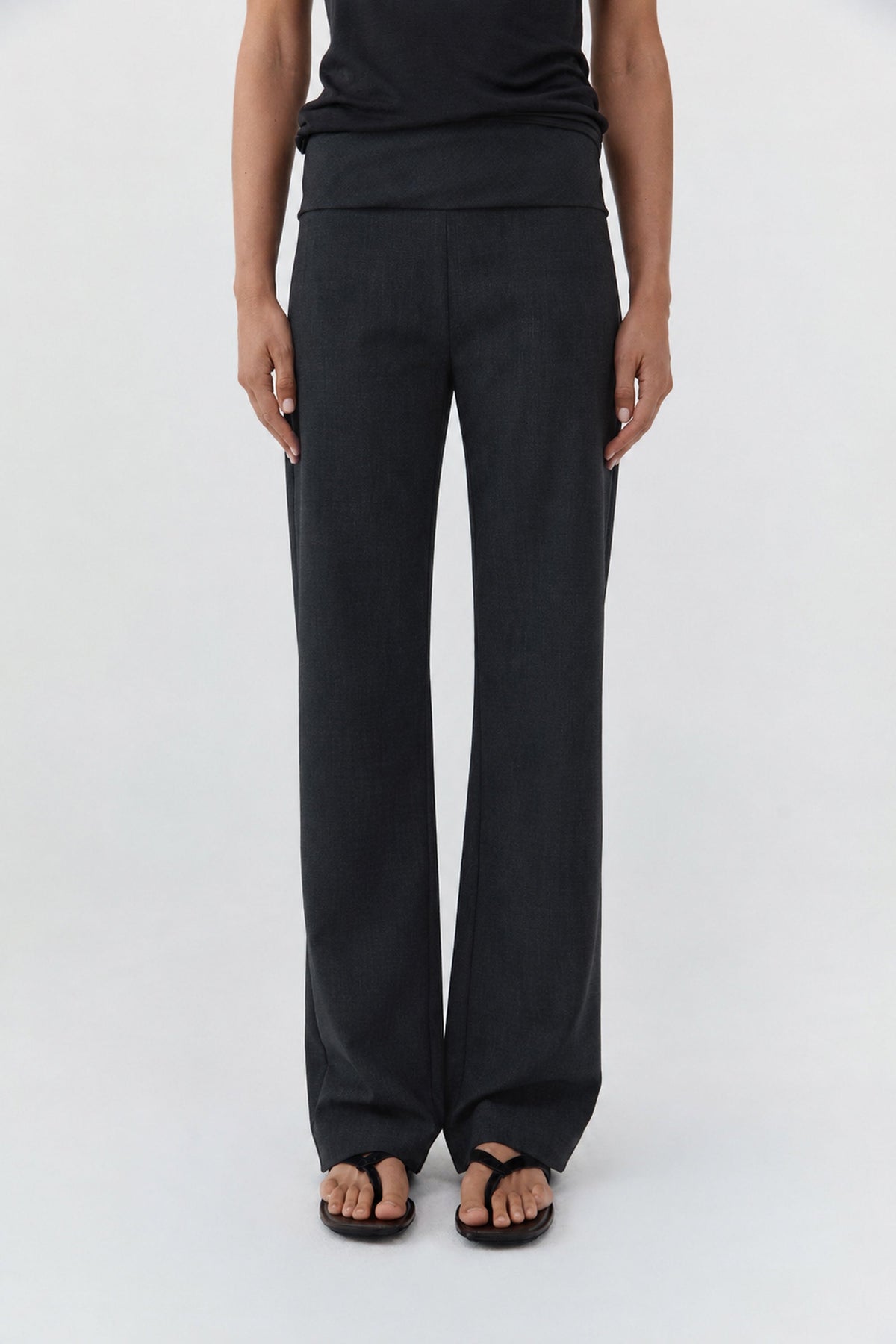 Wool Blend Studio Pants - Dark Graphite