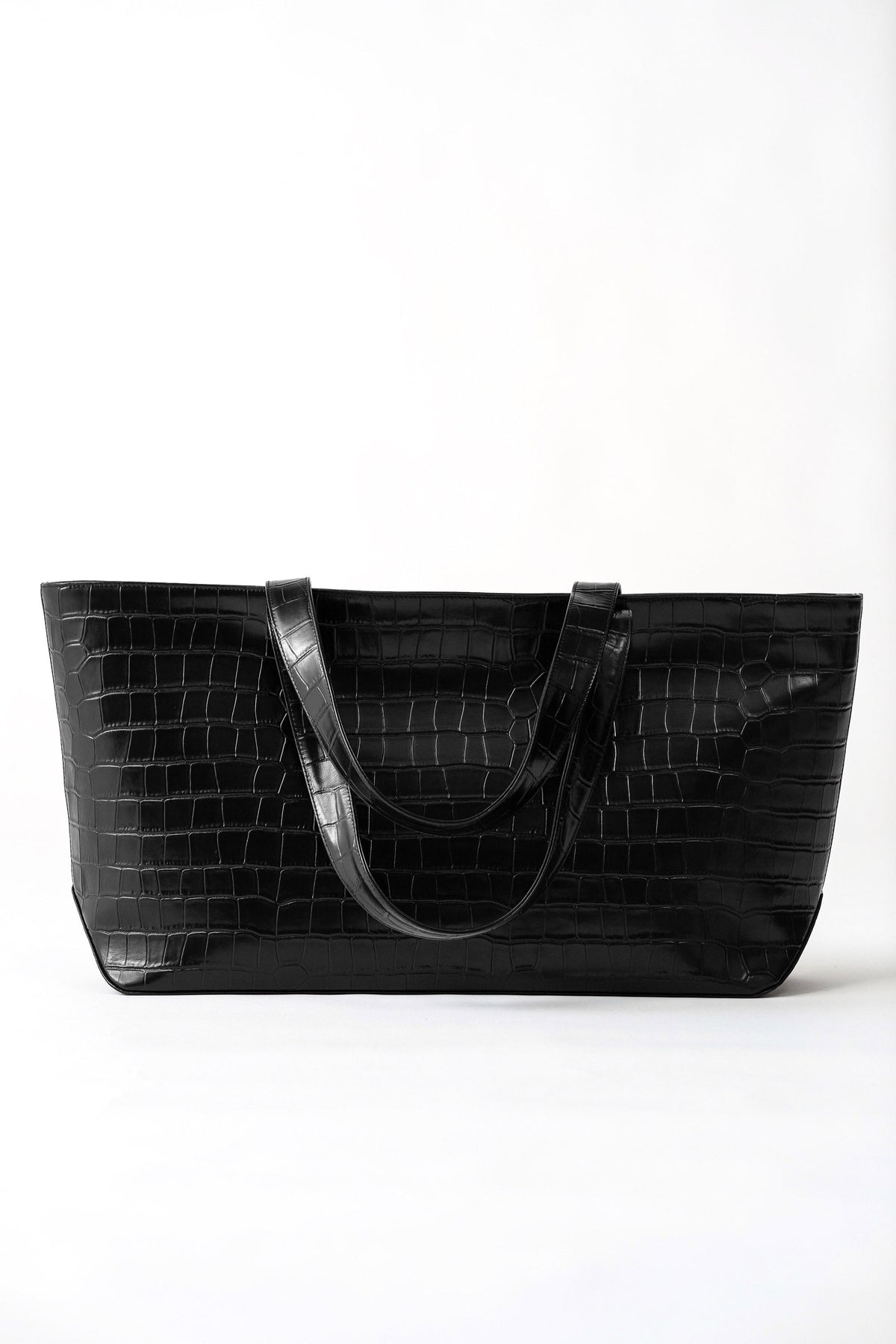 Carryall Tote - Croc Embossed Black