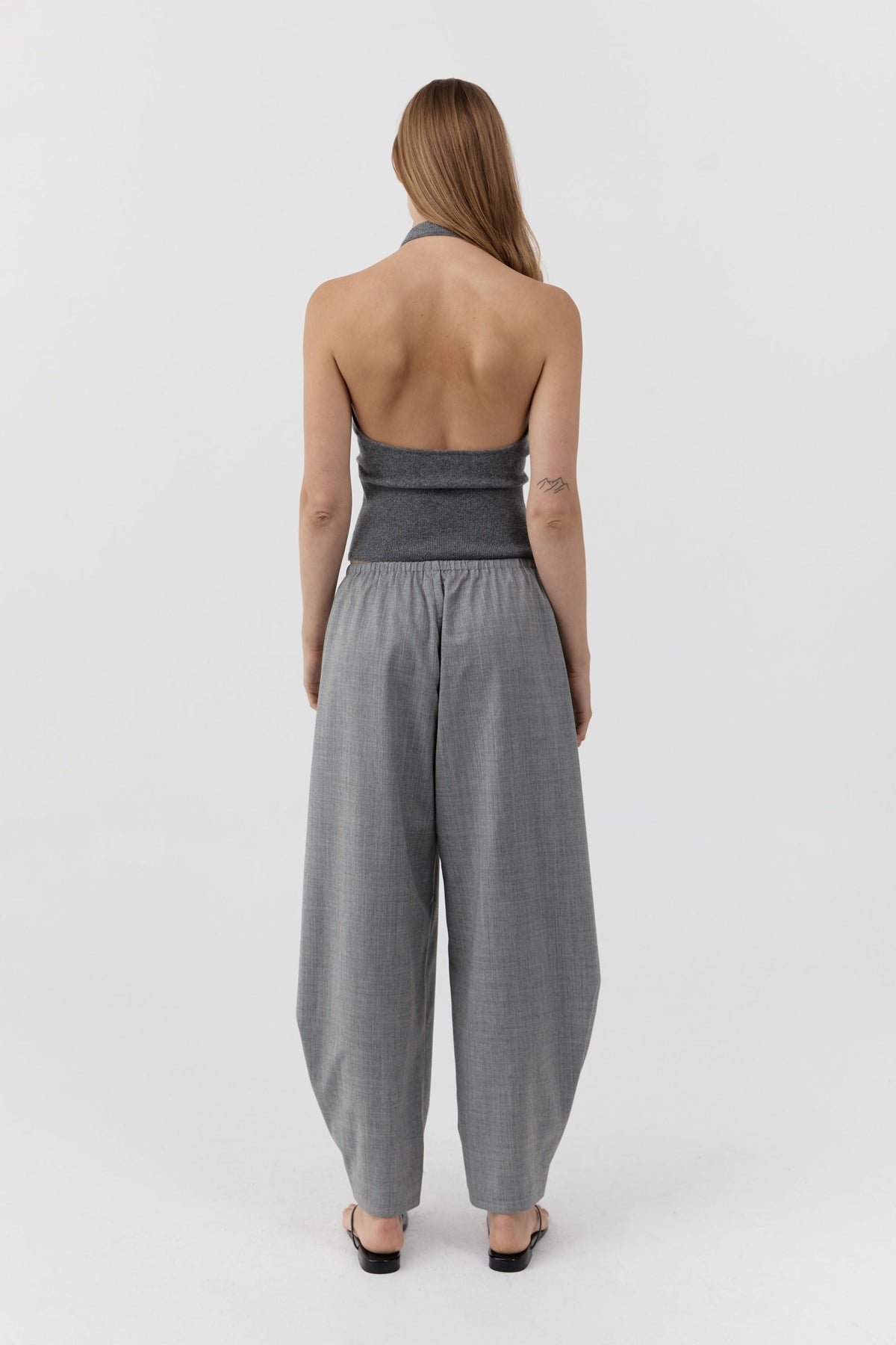 Cashmere Halter Top - Smoked Melange