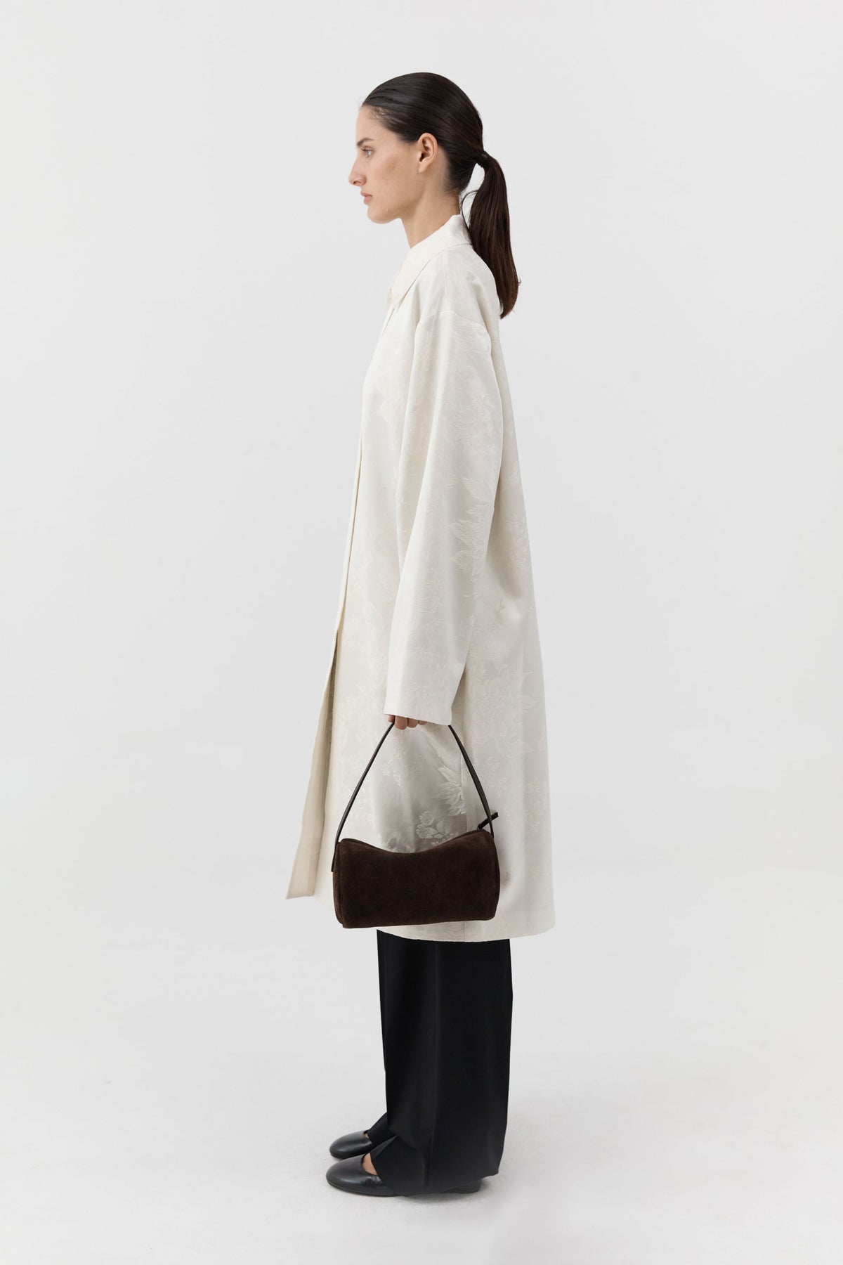 Connolo Shoulder Bag - Coffee Suede
