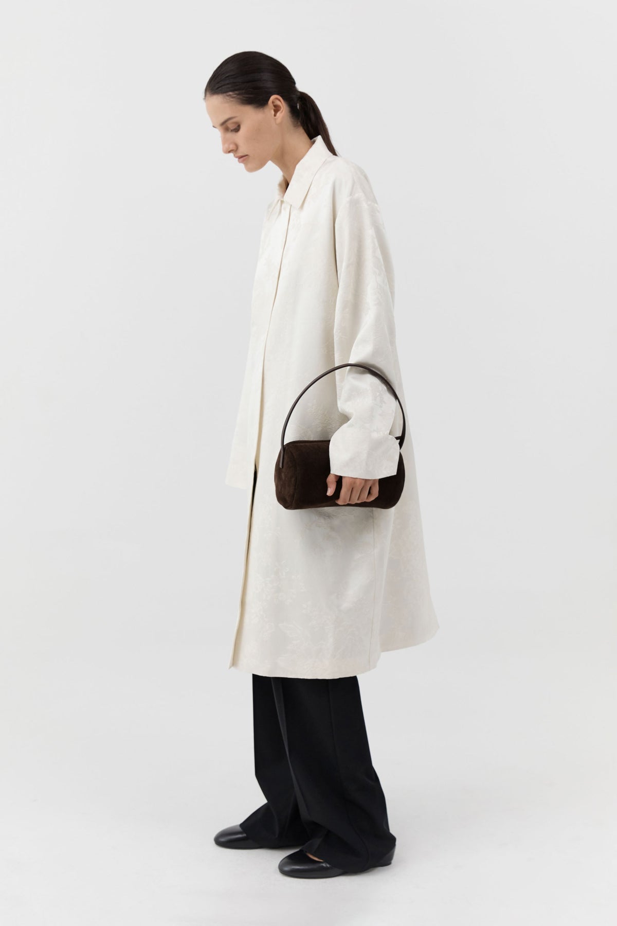 Connolo Shoulder Bag - Coffee Suede