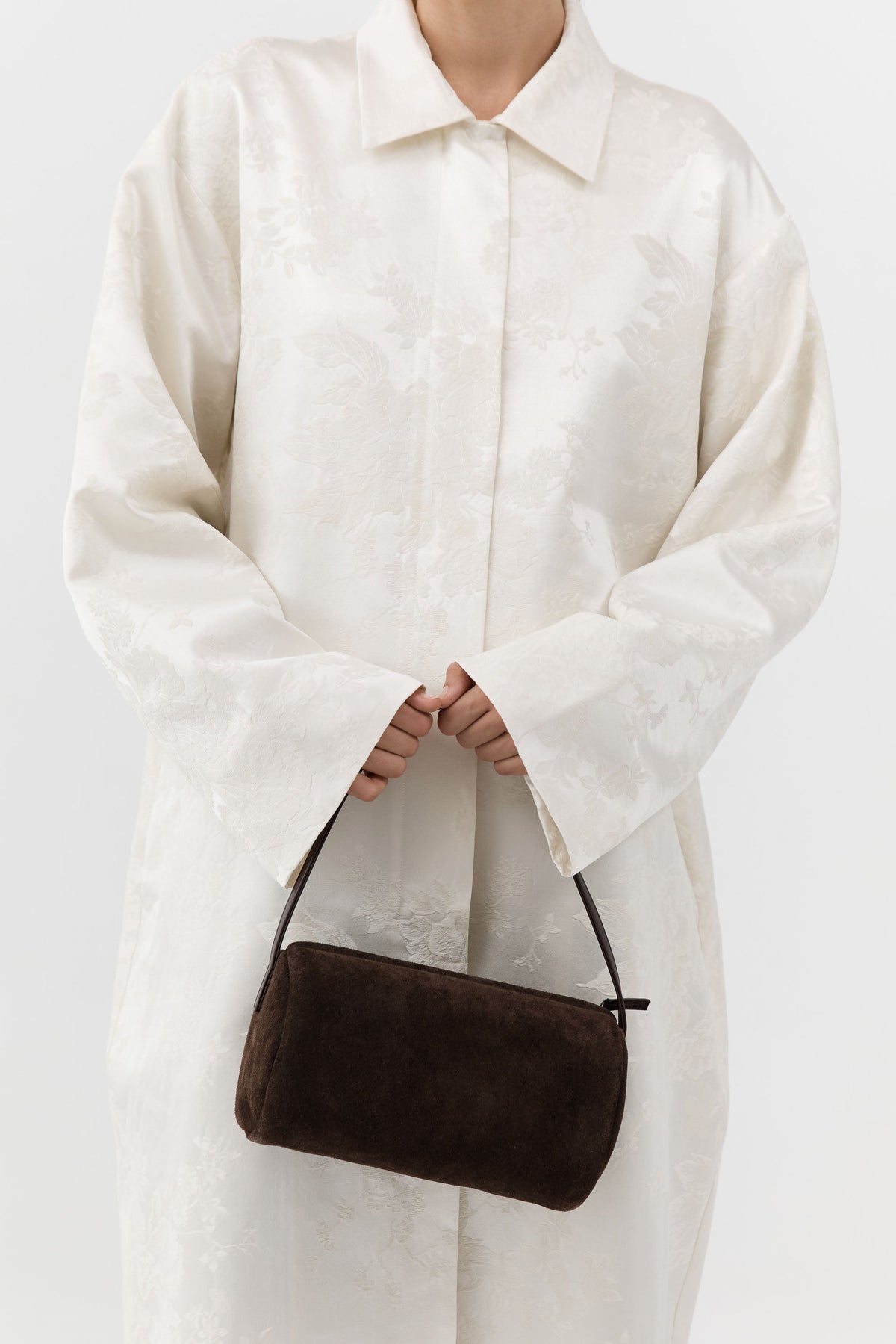 Connolo Shoulder Bag - Coffee Suede