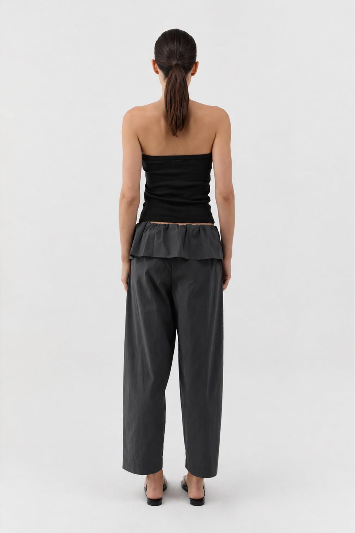 Organic Cotton 90s Strapless Top - Jet Black