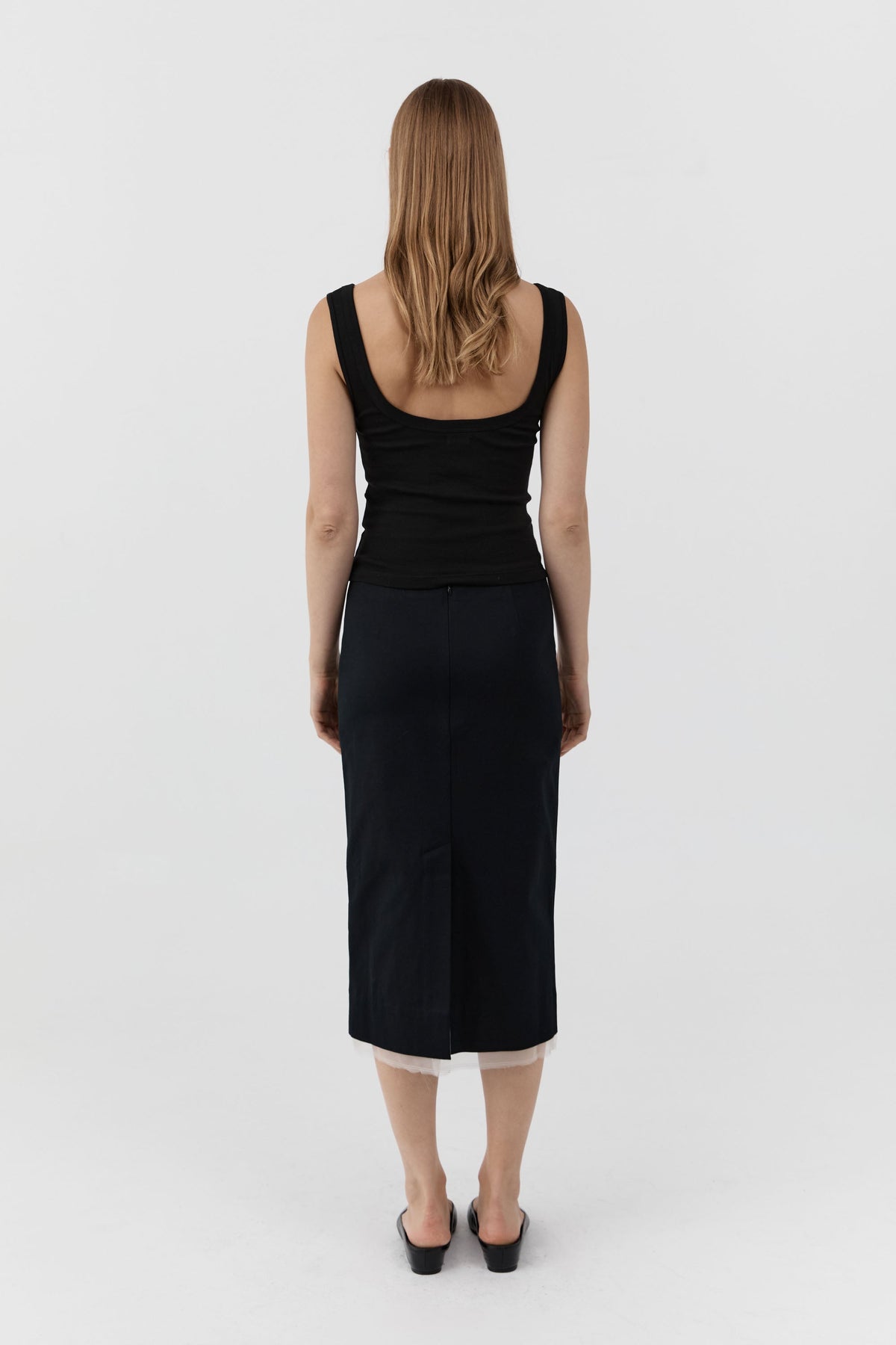 Organic Cotton Scooped Ballerina Top - Jet Black