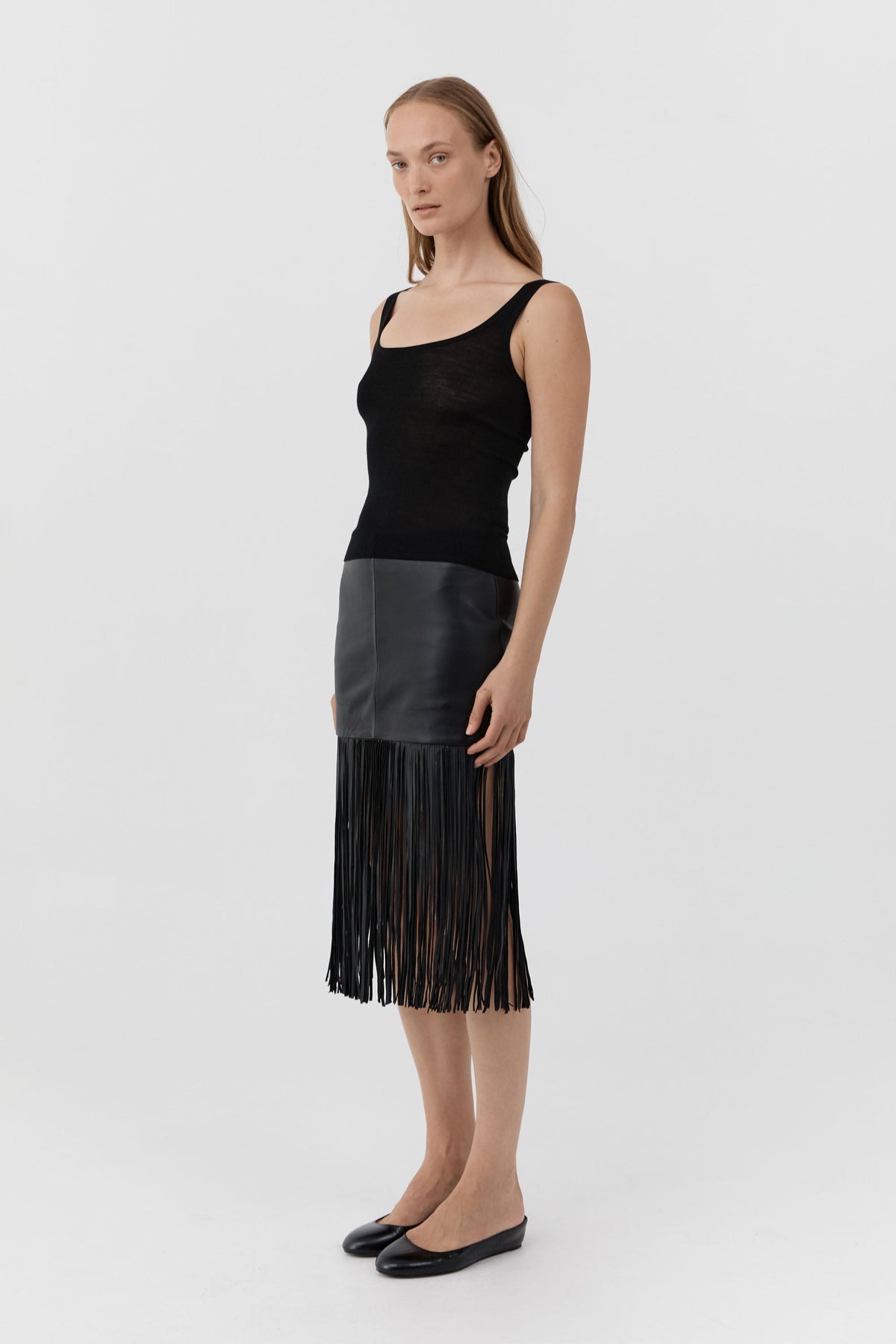 Organic Cotton Scooped Ballerina Top - Jet Black