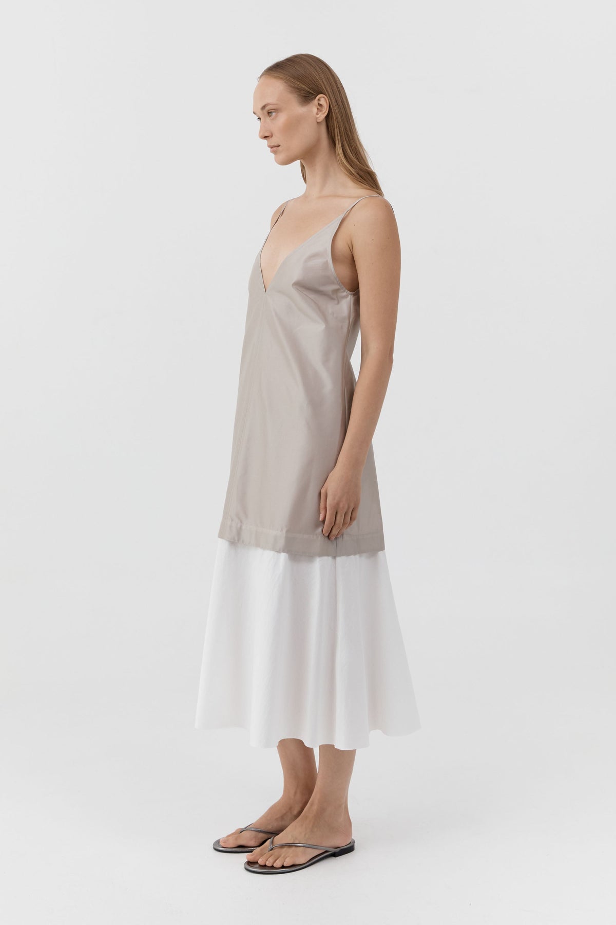 Paper Taffeta Petticoat Dress - Fog