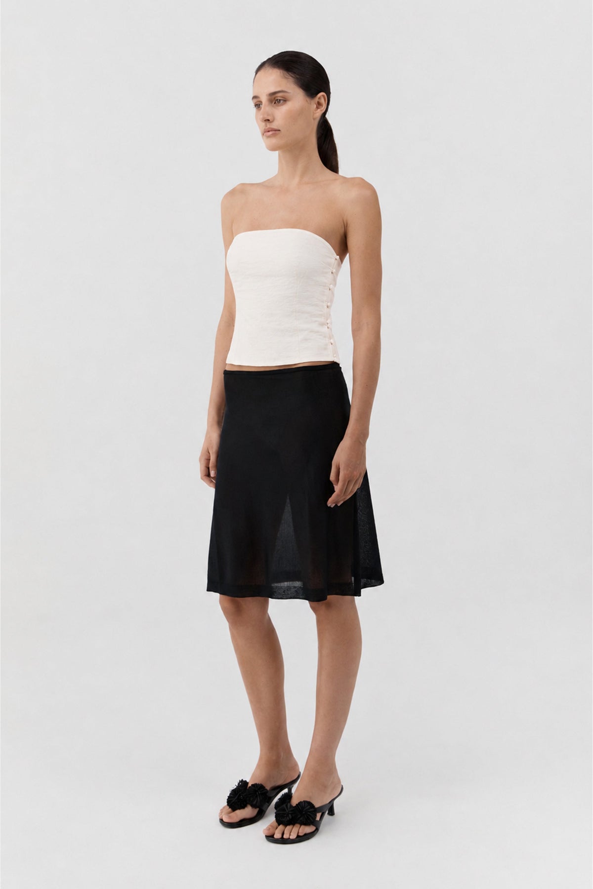 Raw Silk Minimal Bodice - Cloud Cream