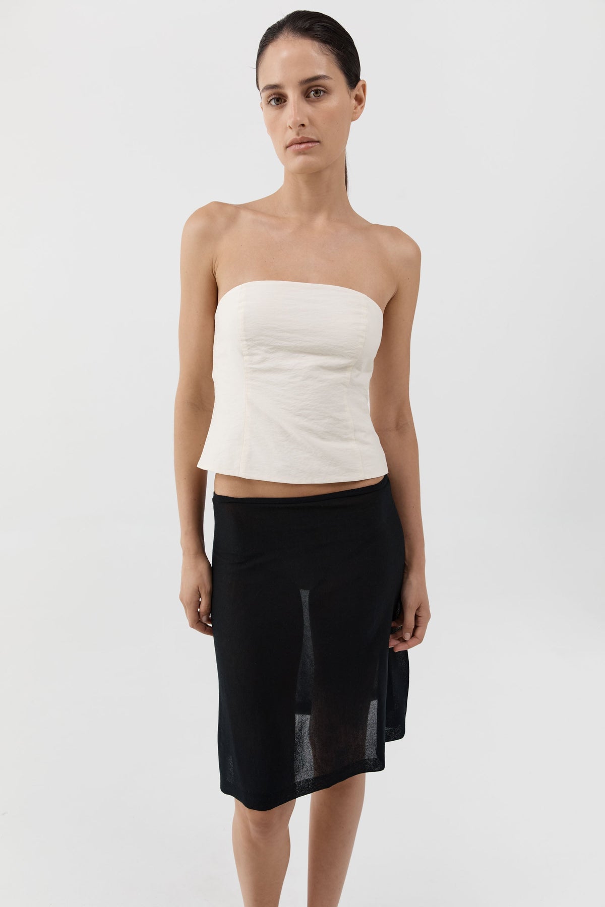 Raw Silk Minimal Bodice - Cloud Cream