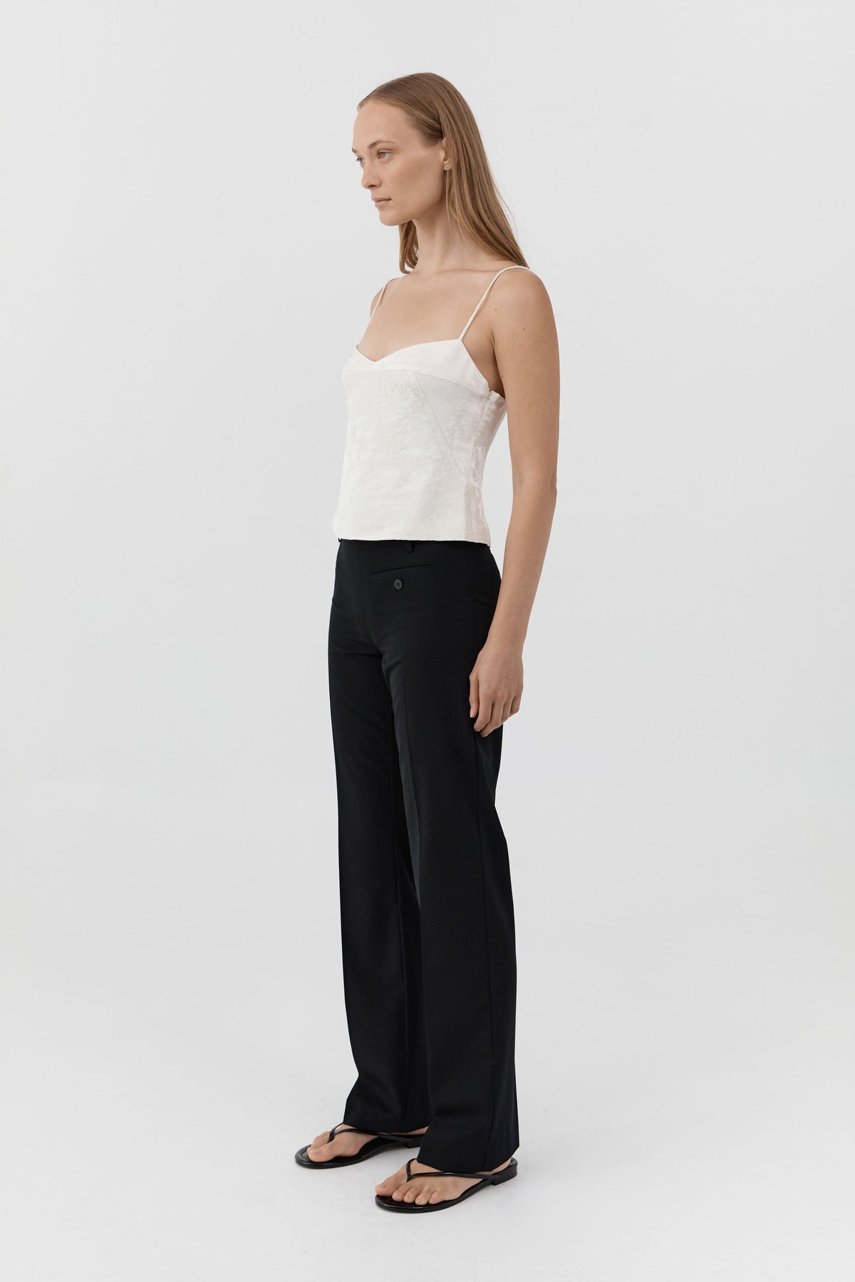 Silk Wool Jacquard Cami - Talco