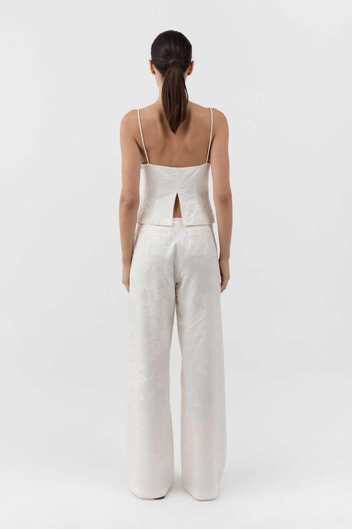 Silk Wool Jacquard Minimal Pants - Talco