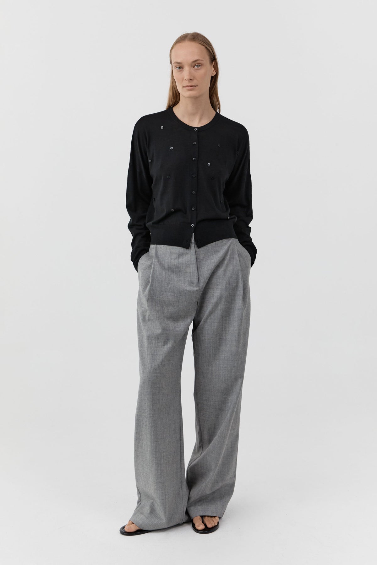 Superfine Merino Wool Cardigan - Black