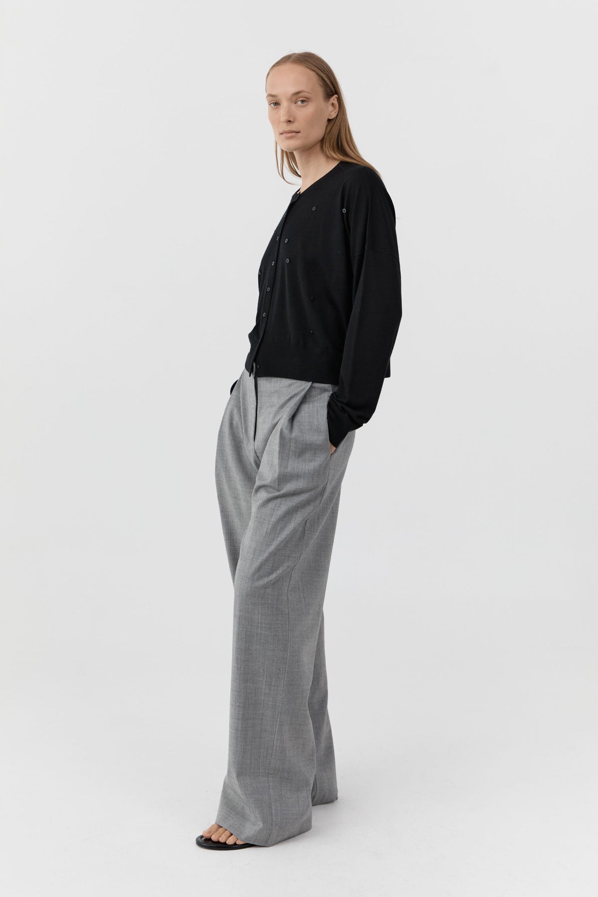 Superfine Merino Wool Cardigan - Black