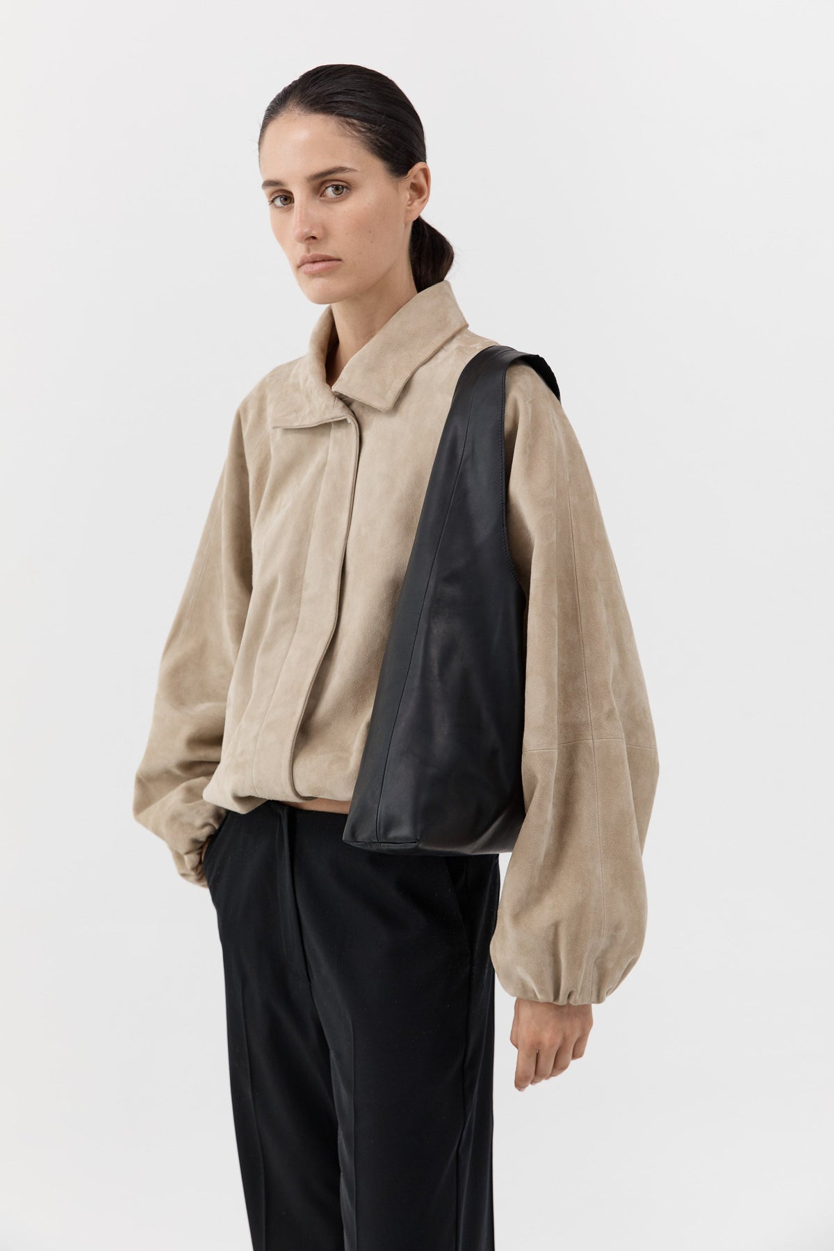 Triangle Hobo Bag - Black