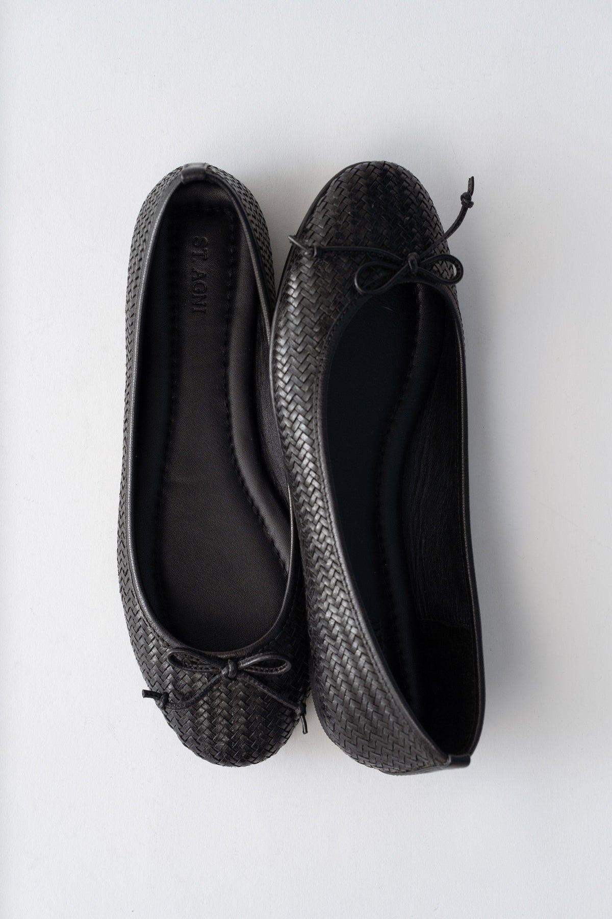 Woven Bow Ballet Flat - Black Woven