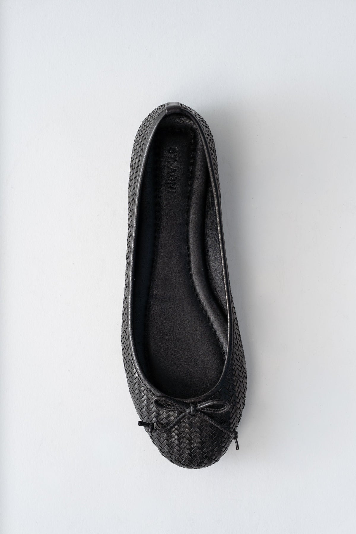 Woven Bow Ballet Flat - Black Woven