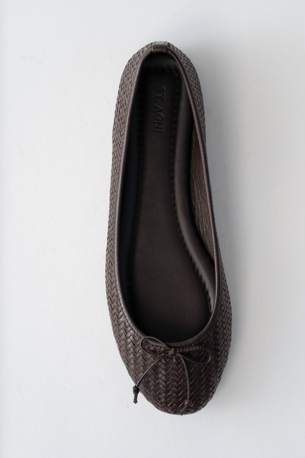 Woven Bow Ballet Flat - Coffee Woven