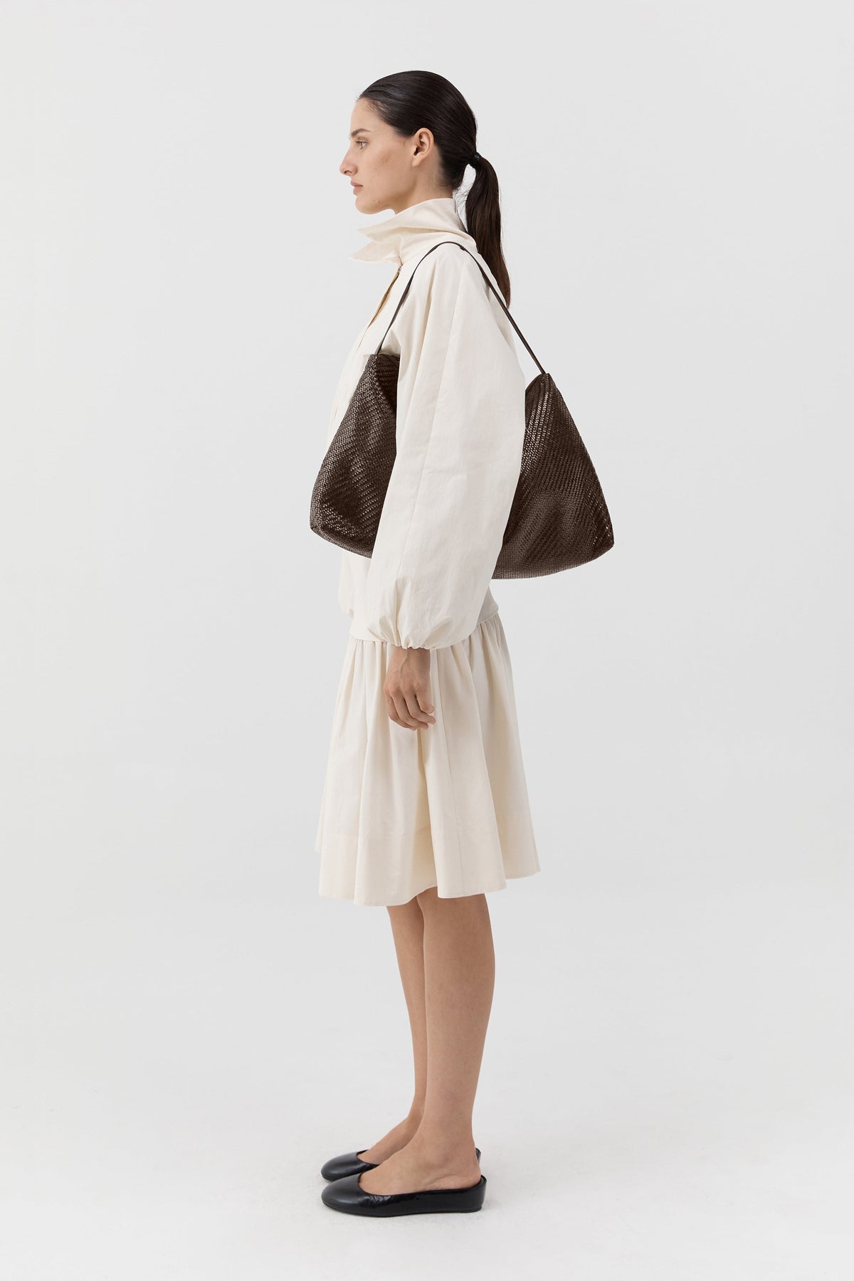 Woven Hobo Bag - Coffee